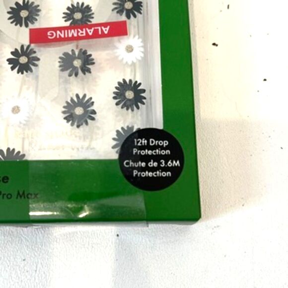 Kate Spade iPhone 15 Pro Max Hard Shell Phone Case NEW in Box Black White Daisy - Picture 4 of 4